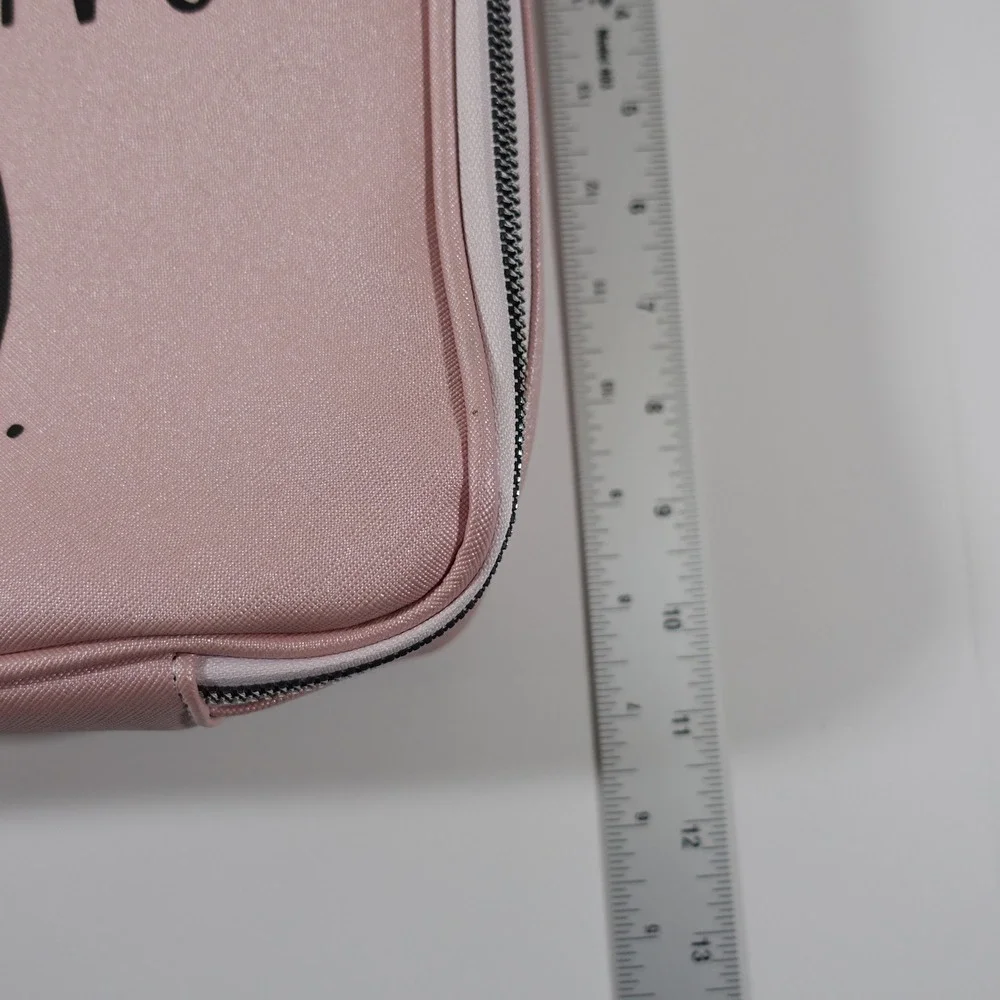 Rae Dunn EVERYTHING I NEED Pink Makeup Bag Organizer Travel Pouch Cosmetic Case